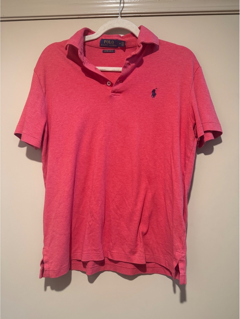 Polo Ralph Lauren Custom Slim Fit red Cotton Polo Shirt Medium